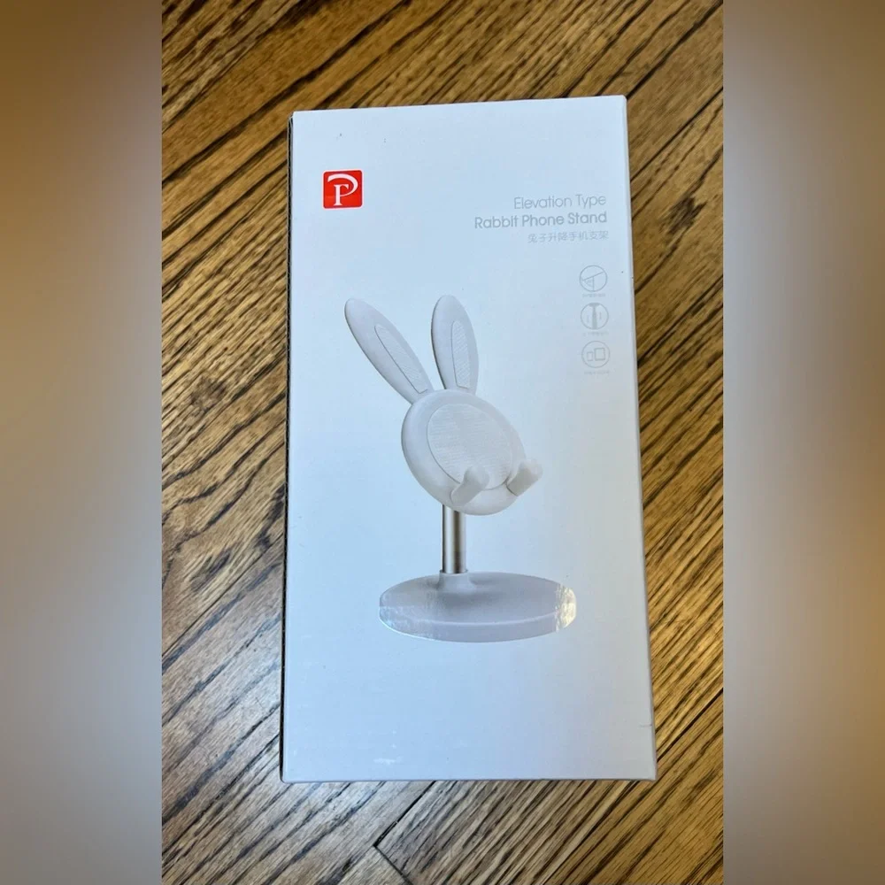 Cute Bunny Rabbit Phone Stand PINK Telescopes Tilts Rotates - Picture 3 of 6